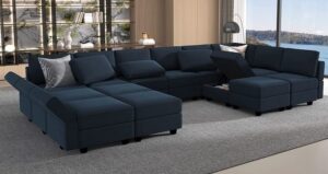 Modular Chaise Sofa Set with Adjustable Backrests