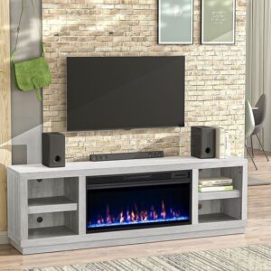 Multi-Functional TV Stand with Built-In Fireplace