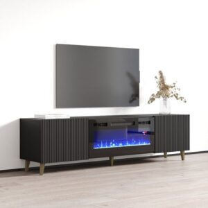 Multi-Functional TV Stand with Built-In Fireplace