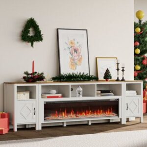 Multi-Functional TV Stand with Built-In Fireplace