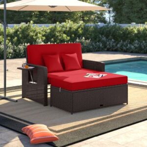 Outdoor Wicker Chaise Sofa Set