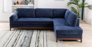 Plush Microfiber Chaise Sofa Set