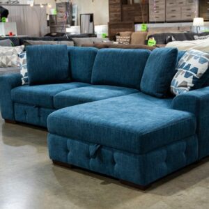 Plush Microfiber Chaise Sofa Set