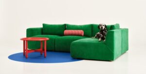 Plush Microfiber Chaise Sofa Set