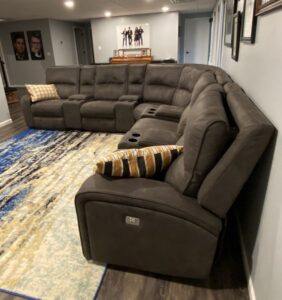 Reclining U-Shaped Sofaset with Cup Holders