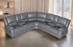 Reclining U-Shaped Sofaset with Cup Holders