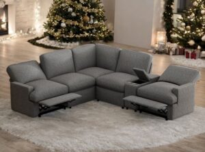 Reclining U-Shaped Sofaset with Cup Holders