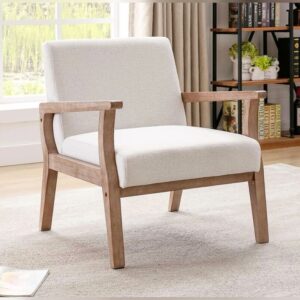 Scandinavian Inspired Arm Chair with Wooden Legs