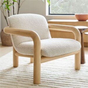 Scandinavian Inspired Arm Chair with Wooden Legs