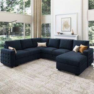 Sectional Sleeper U- Shaped Chesterfield Sofa