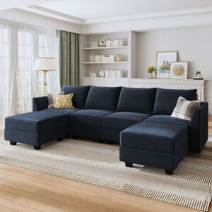 Sectional Sleeper U- Shaped Chesterfield Sofa