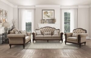 Traditional Camelback Sofa with Rolled Arms
