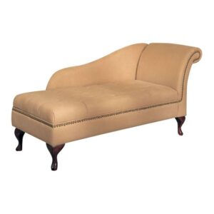 Upholstered Chaise Lounge with Wooden Legs