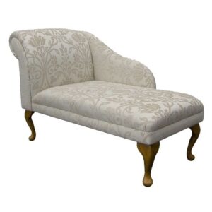 Upholstered Chaise Lounge with Wooden Legs
