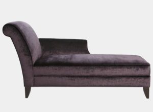 Upholstered Chaise Lounge with Wooden Legs