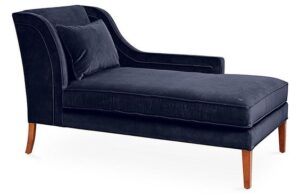 Upholstered Chaise Lounge with Wooden Legs