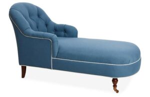 Upholstered Chaise Lounge with Wooden Legs
