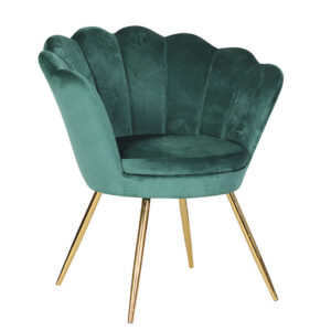 Velvet Accent Chair with Gold Legs