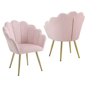 Velvet Accent Chair with Gold Legs