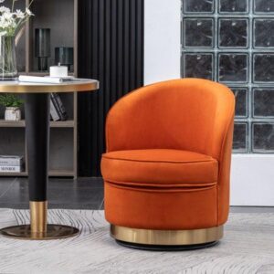Velvet Barrel Accent Arm Chair