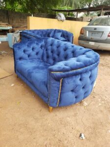 Vintage Brown Leather Chesterfield Settee
