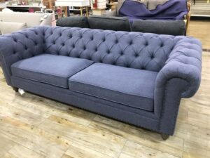 Vintage Brown Leather Chesterfield Settee