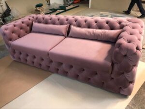 Vintage Brown Leather Chesterfield Settee