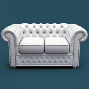 Vintage Brown Leather Chesterfield Settee