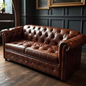 Tufted Linen 2-Seater Chesterfield Sofa