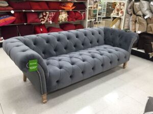 White Leather Chesterfield Loveseat