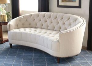 White Leather Chesterfield Loveseat
