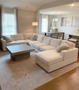 Modern Microfiber U- Shaped Chesterfield Sofa