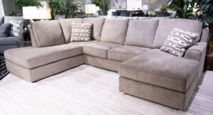 Contemporary U-Shaped Sectional with Built-In Storage