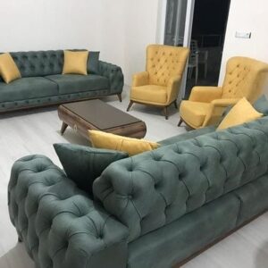 Modern Chesterfield Sofa Set in Bold Colors