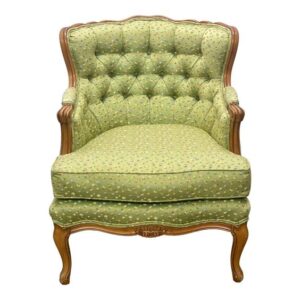 Traditional Bergere Accent Chair with Floral Upholstery