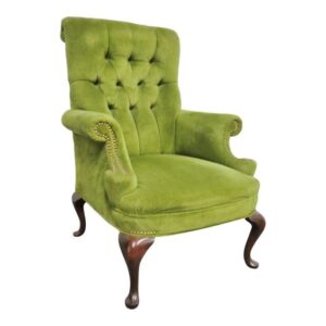 Traditional Bergere Accent Chair with Floral Upholstery