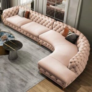 5 Seater L-Shaped Curved Sectional Sofaset