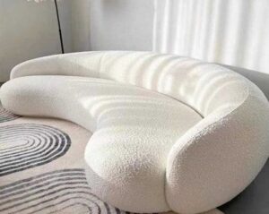 4 Seater Curved Sofaset with Wooden Accents