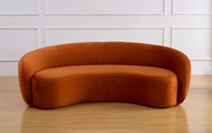 4 Seater Curved Sofaset with Wooden Accents