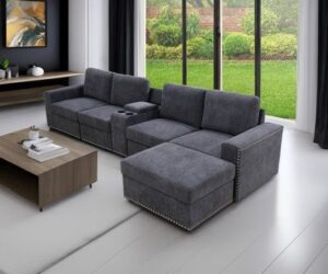 4 Seater Scandinavian Corner Sofa Set