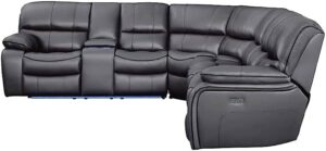 Curved Reclining Sofa Set with Built-In Cup Holders