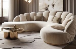 5 Seater Curved Sofa Bed for Dual Functionality