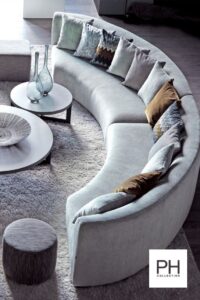 5 Seater Curved Sofaset with Decorative Pillows