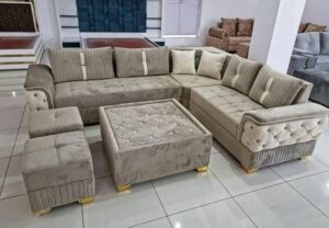 5 Seater Fabric Upholstered Corner Sofa set