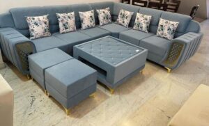 5 Seater Fabric Upholstered Corner Sofa set