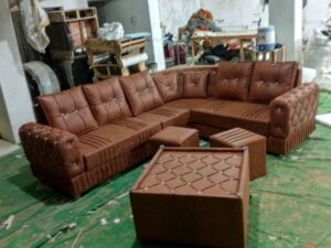 5 Seater Fabric Upholstered Corner Sofa set