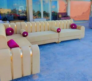 6 Seater Leather Corner Sofa Set
