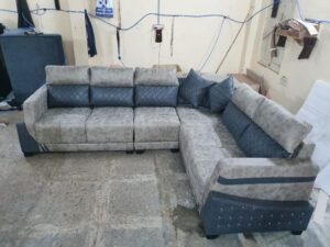 6 Seater Leather Corner Sofa Set