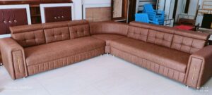 6 Seater Leather Corner Sofa Set