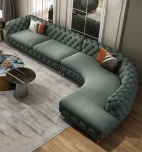 6 Seater Leather Corner Sofa Set